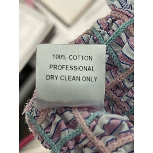 Petersyn Revolve Women's Kinsey Smocked Off-Shoulder‎ Cotton Top in Cocktail M - Picture 7 of 8